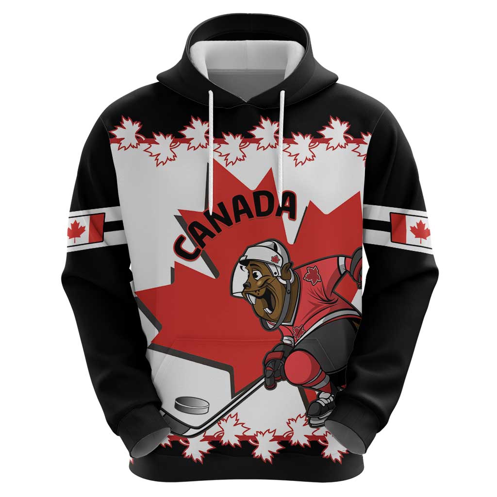 Custom Canada Ice Hockey Hoodie 2025 Go Champions Funny Beaver Mascot LT14