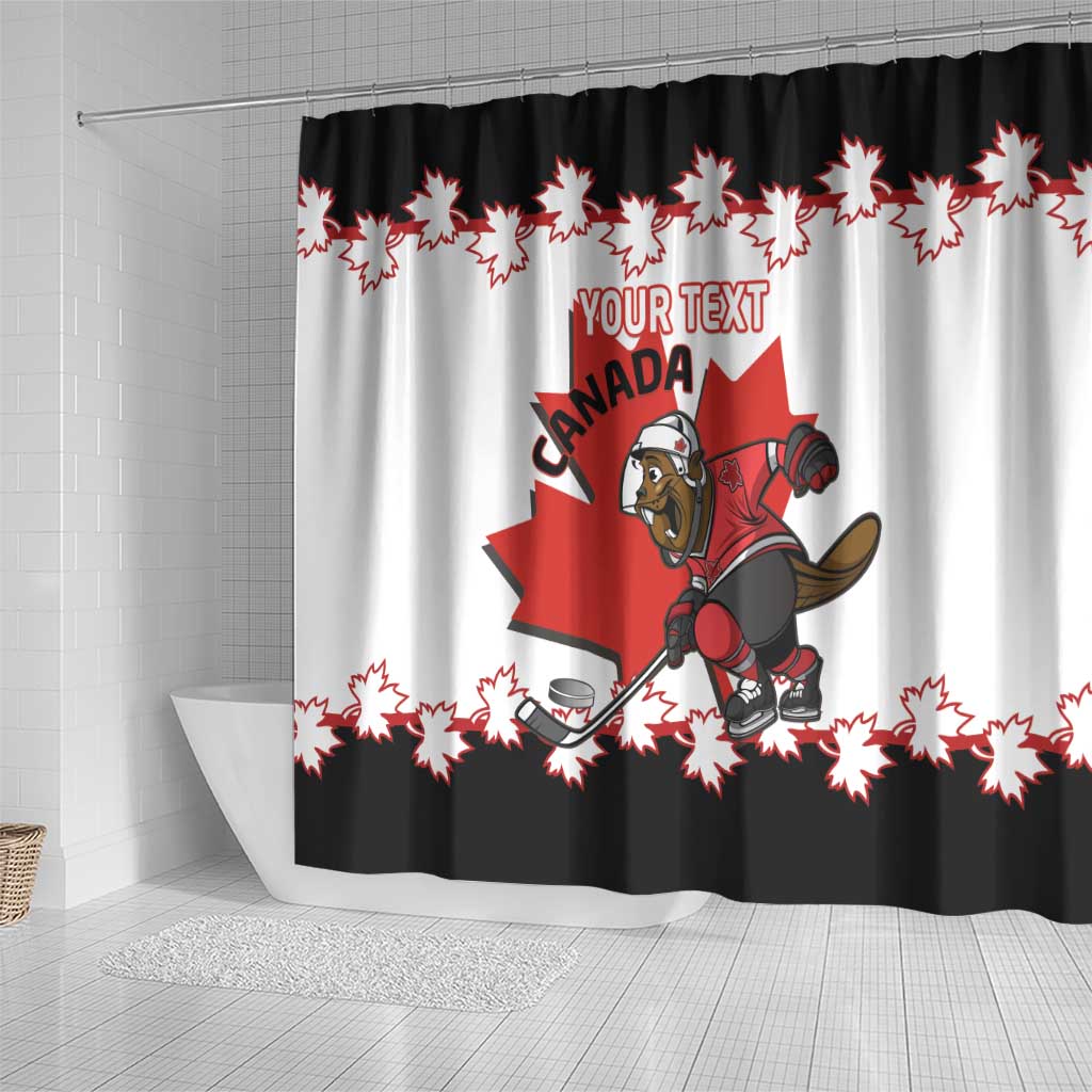 Custom Canada Ice Hockey Shower Curtain 2025 Go Champions Funny Beaver Mascot LT14