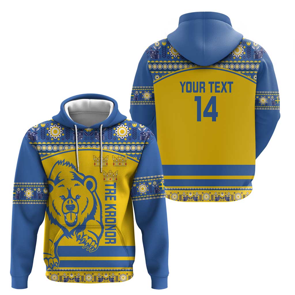 Custom Sweden Ice Hockey Hoodie 2025 Go Champions Tre Kronor LT14