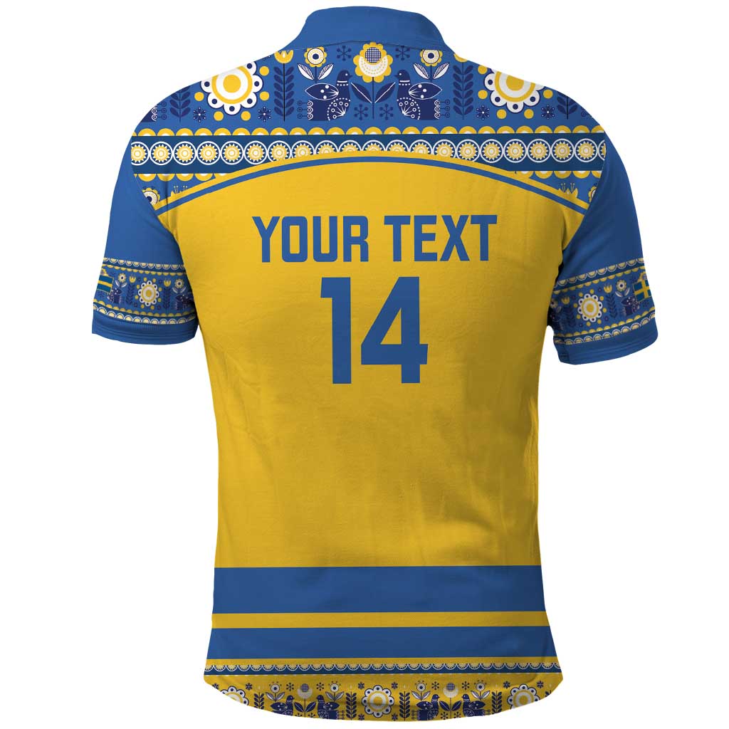 Custom Sweden Ice Hockey Polo Shirt 2025 Go Champions Tre Kronor LT14