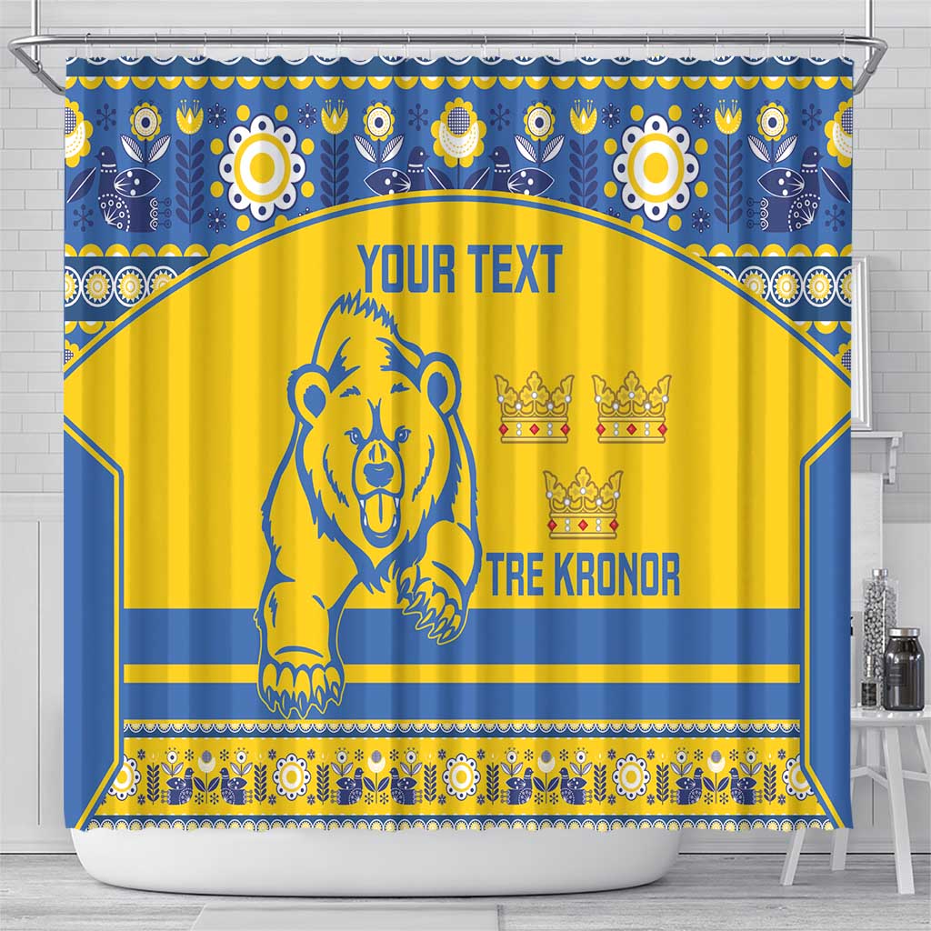 Custom Sweden Ice Hockey Shower Curtain 2025 Go Champions Tre Kronor LT14