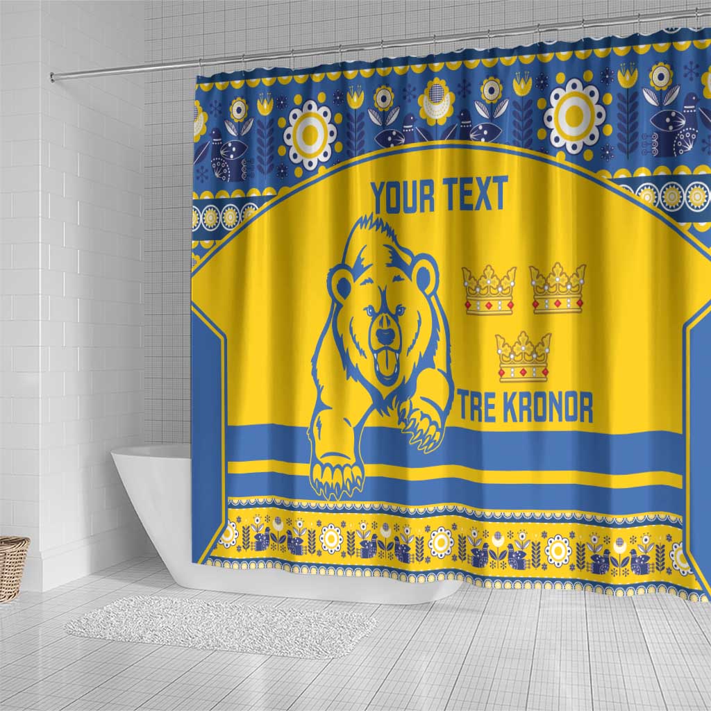 Custom Sweden Ice Hockey Shower Curtain 2025 Go Champions Tre Kronor LT14