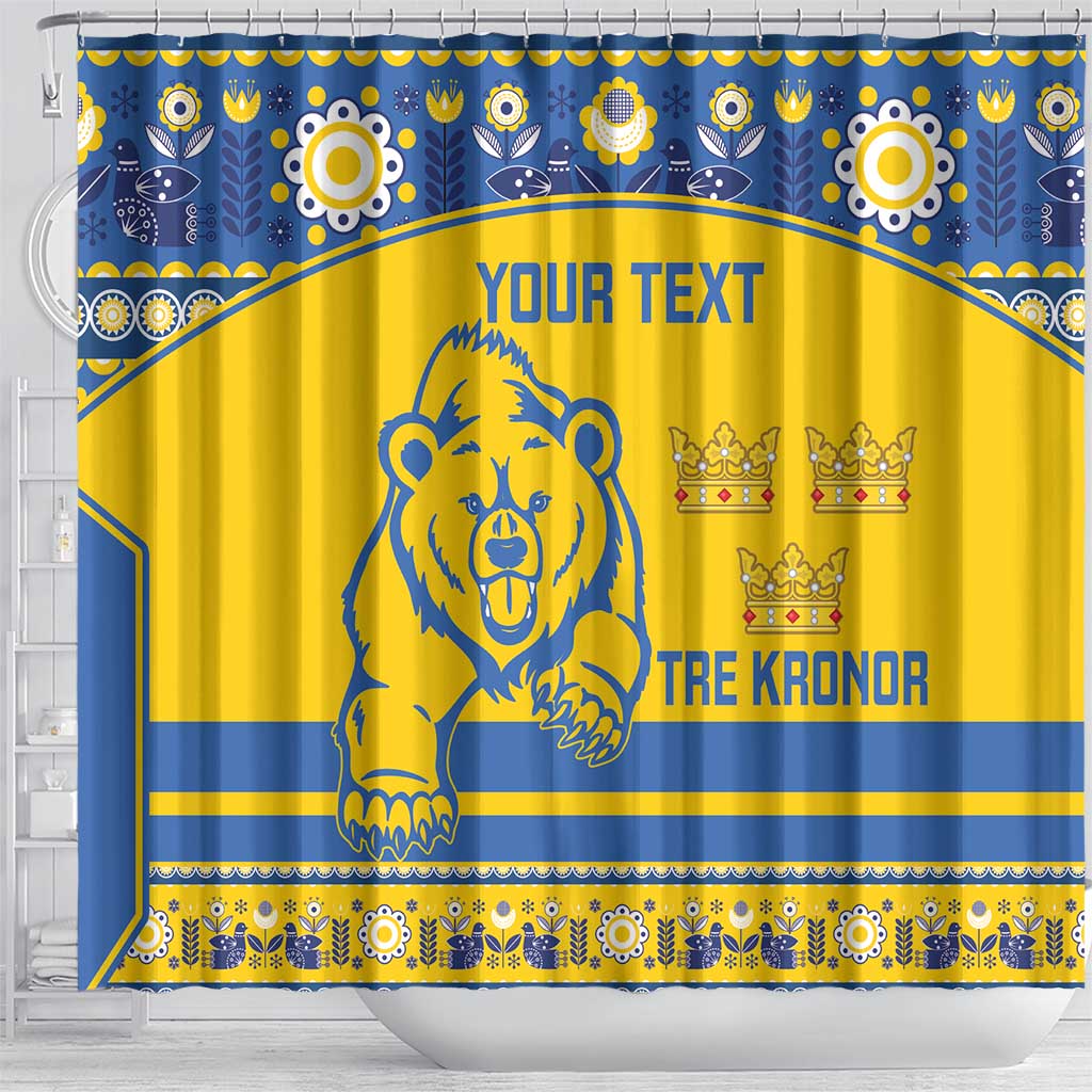 Custom Sweden Ice Hockey Shower Curtain 2025 Go Champions Tre Kronor LT14