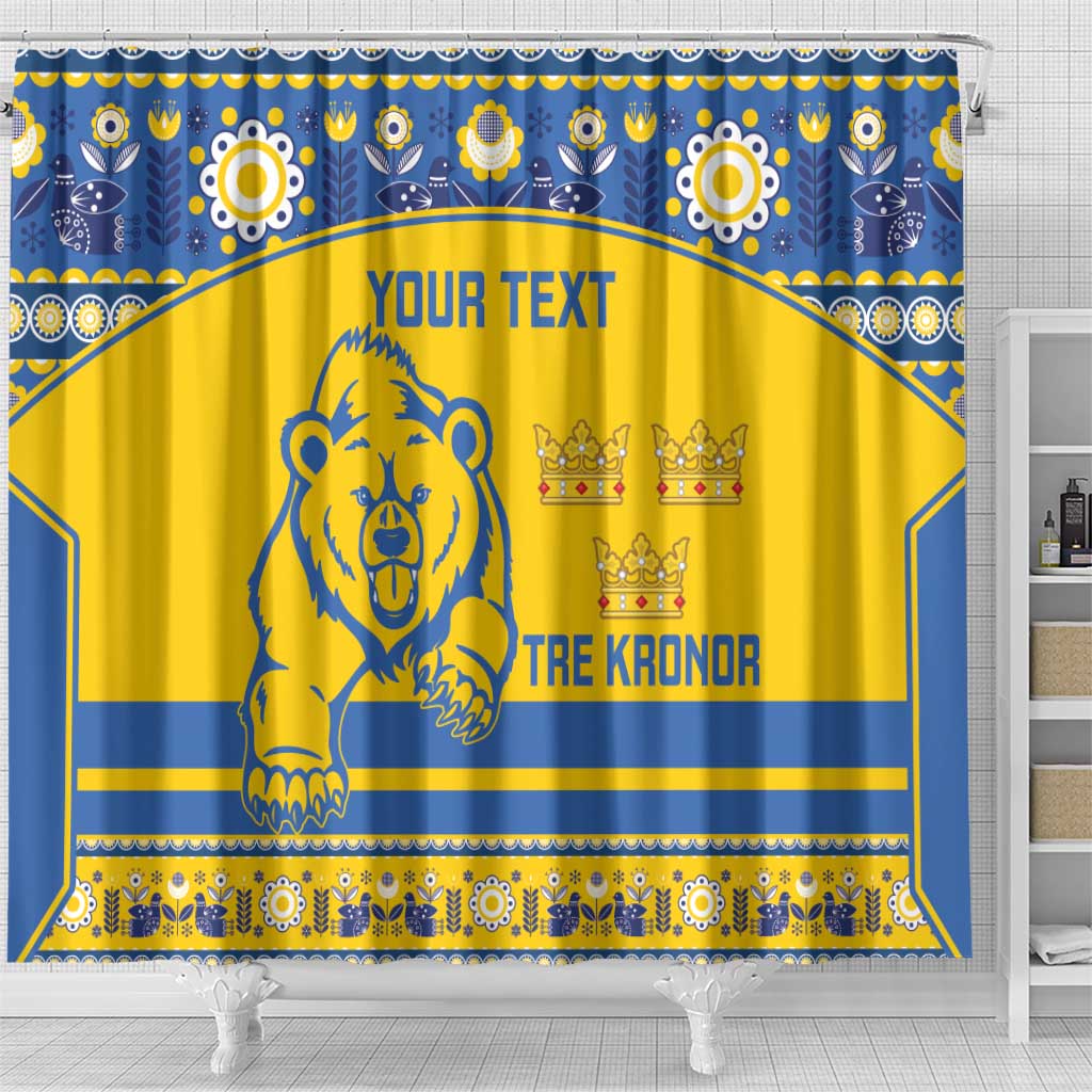 Custom Sweden Ice Hockey Shower Curtain 2025 Go Champions Tre Kronor LT14