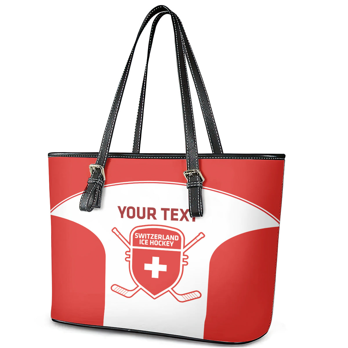 Custom Switzerland Hockey Leather Tote Bag 2024 Go La Nati LT14