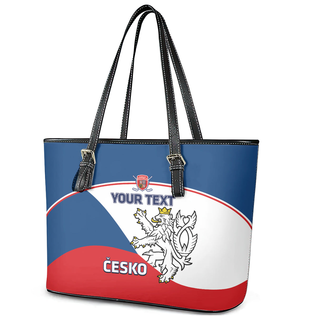 Custom Czech Republic Hockey Leather Tote Bag 2024 Go Czechia LT14