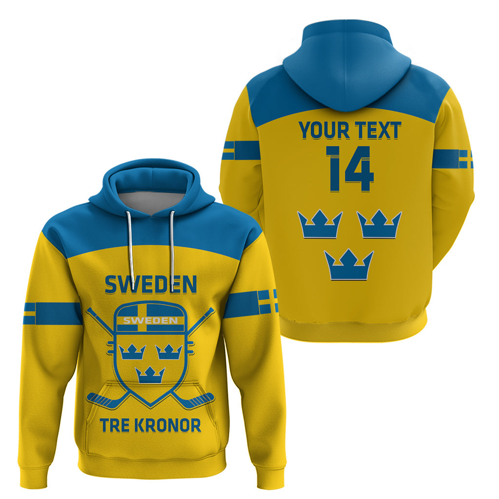 Custom Sweden Hockey Hoodie 2024 Go Swedish LT14