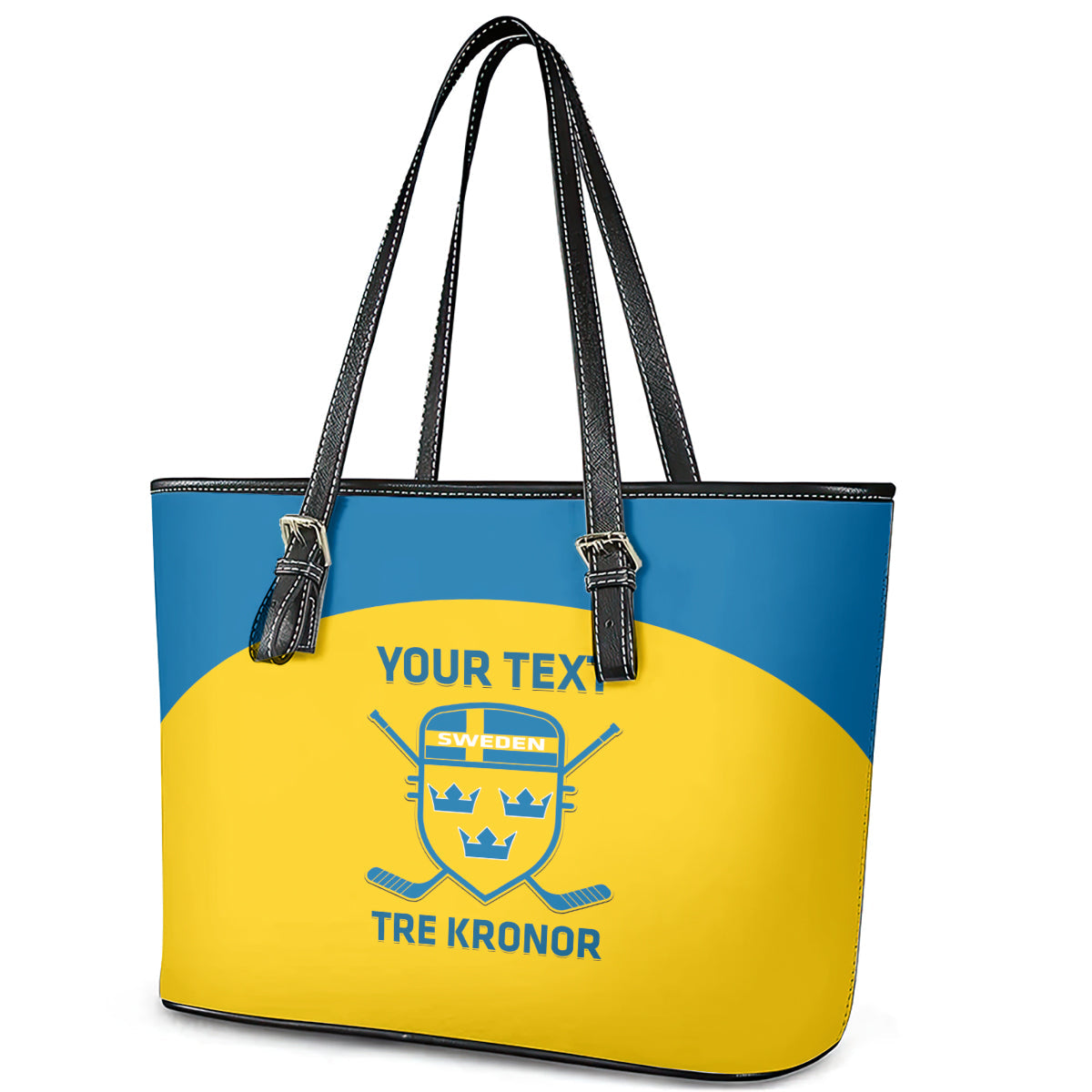 Custom Sweden Hockey Leather Tote Bag 2024 Go Swedish LT14