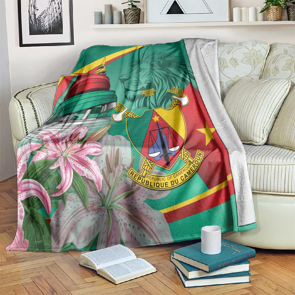 Monument de la Reunification Cameroun Blanket Coat Of Arms With Lily Flowers LT14
