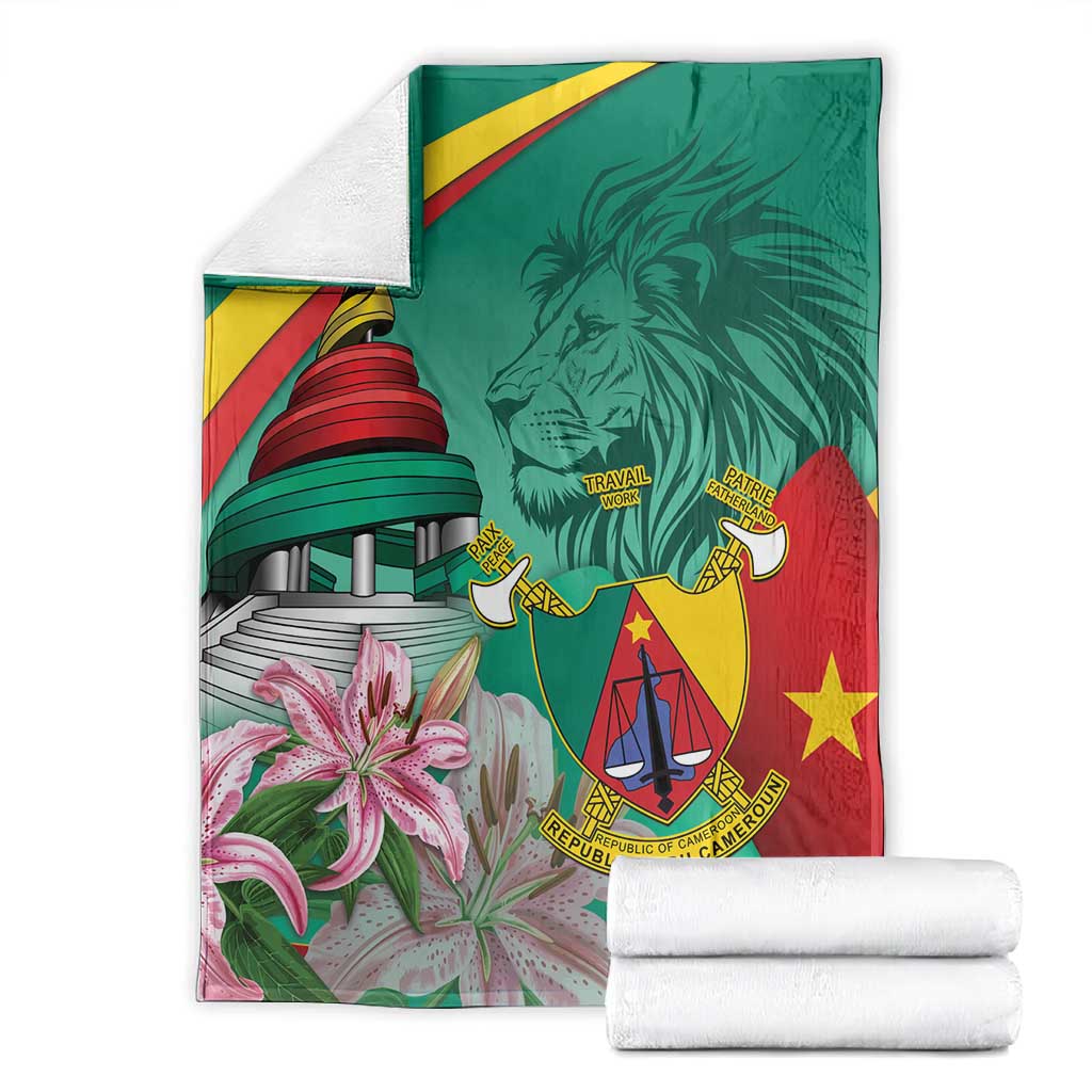 Monument de la Reunification Cameroun Blanket Coat Of Arms With Lily Flowers LT14