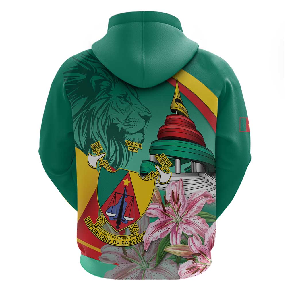 Cameroon National Day Hoodie Cameroun Reunification Monument Lily Flowers LT14