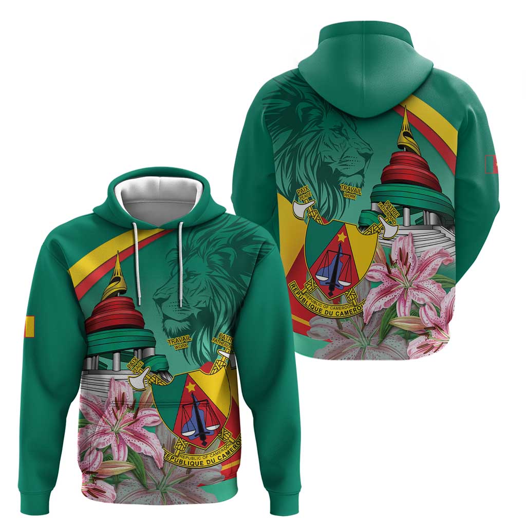 Cameroon National Day Hoodie Cameroun Reunification Monument Lily Flowers LT14
