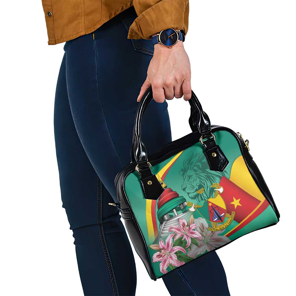 Cameroon National Day Shoulder Handbag Cameroun Reunification Monument Lily Flowers LT14