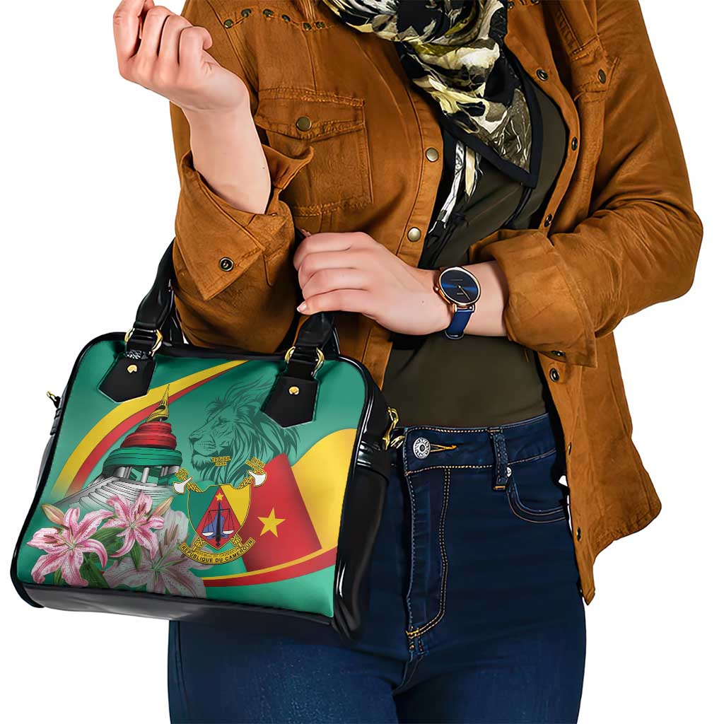 Cameroon National Day Shoulder Handbag Cameroun Reunification Monument Lily Flowers LT14