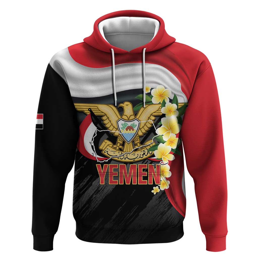 Yemen Unification Day Hoodie Coat Of Arms With Frangipani LT14