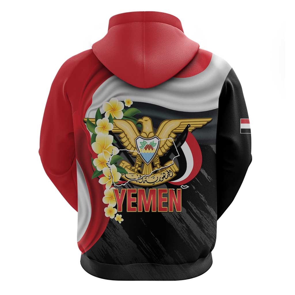 Yemen Unification Day Hoodie Coat Of Arms With Frangipani LT14