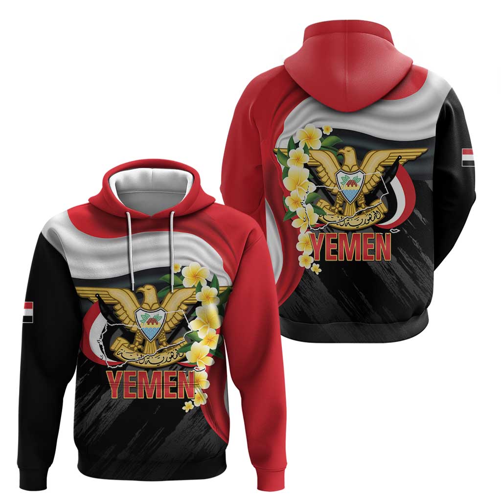 Yemen Unification Day Hoodie Coat Of Arms With Frangipani LT14