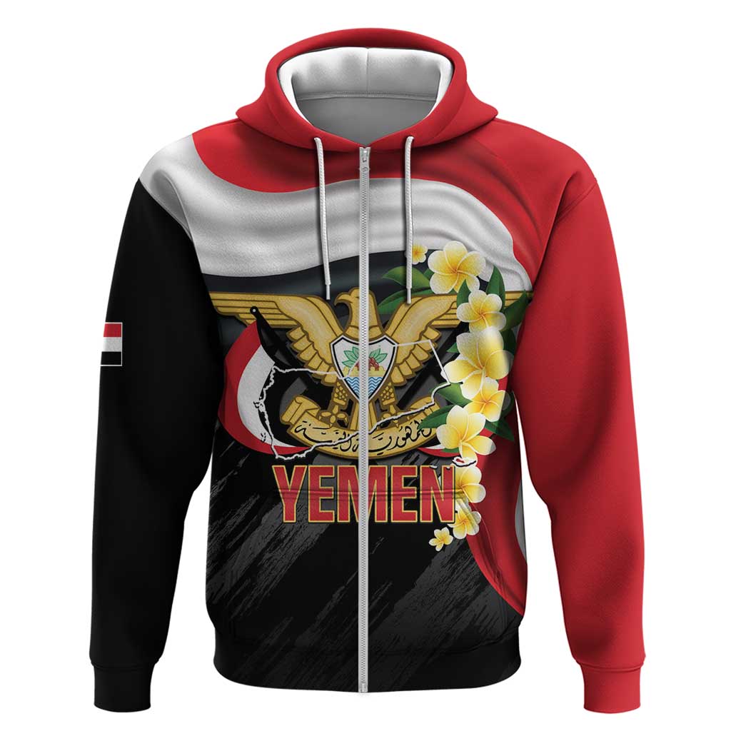 Yemen Unification Day Hoodie Coat Of Arms With Frangipani LT14