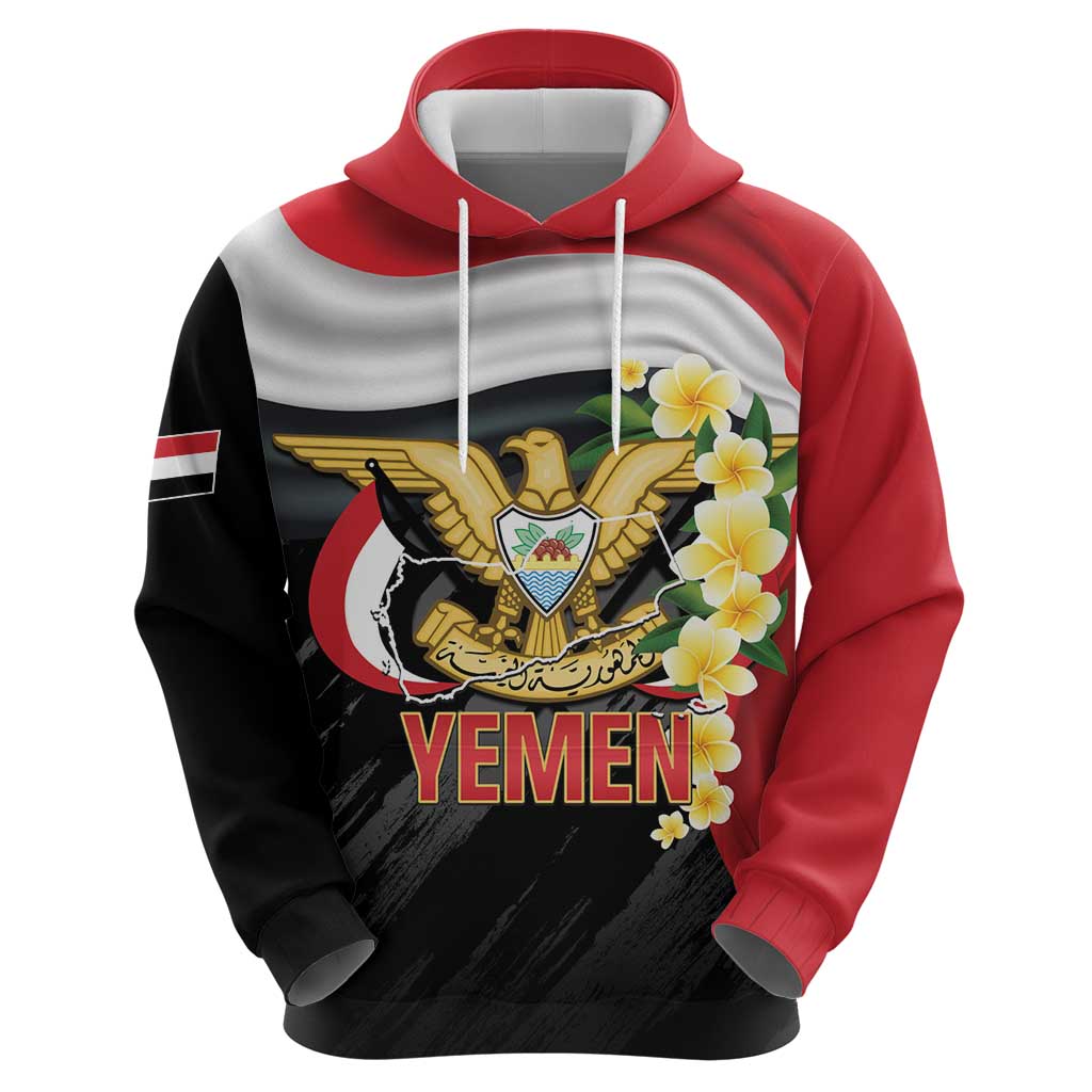 Yemen Unification Day Hoodie Coat Of Arms With Frangipani LT14
