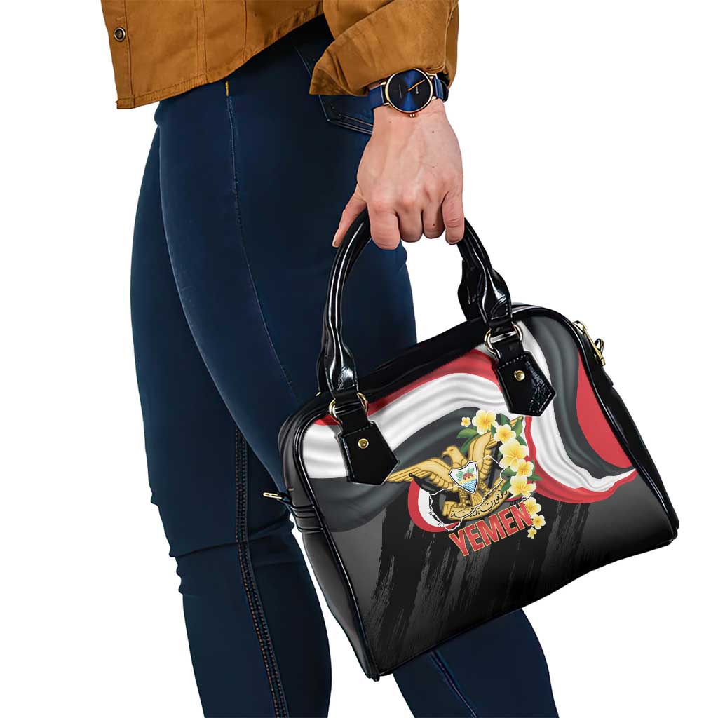 Yemen Unification Day Shoulder Handbag Coat Of Arms With Frangipani LT14