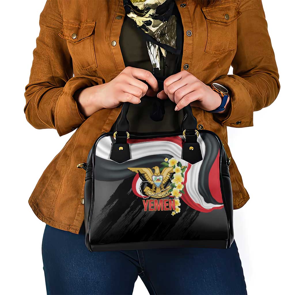 Yemen Unification Day Shoulder Handbag Coat Of Arms With Frangipani LT14