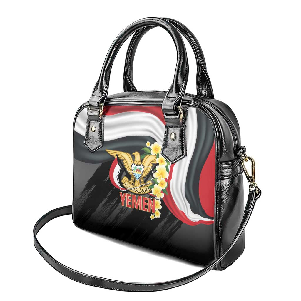 Yemen Unification Day Shoulder Handbag Coat Of Arms With Frangipani LT14