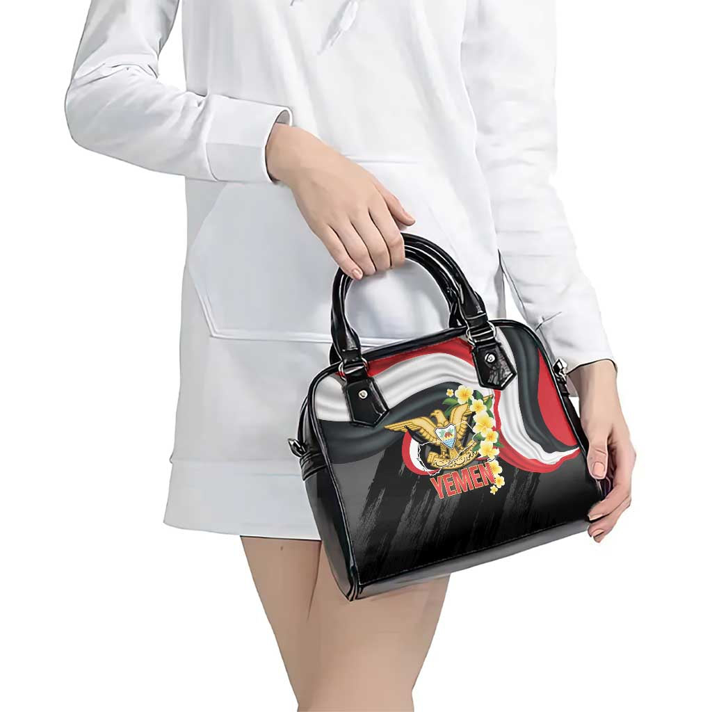 Yemen Unification Day Shoulder Handbag Coat Of Arms With Frangipani LT14
