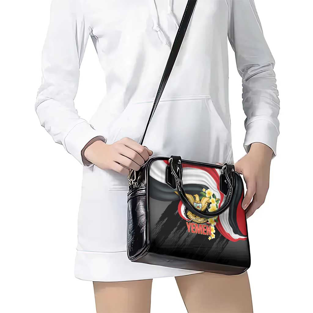 Yemen Unification Day Shoulder Handbag Coat Of Arms With Frangipani LT14