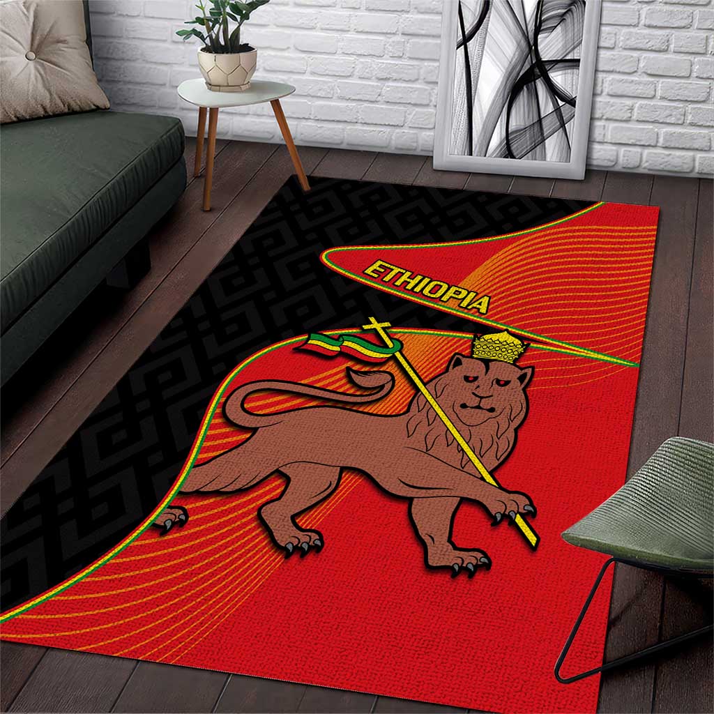 Ethiopia Derg Downfall Day Area Rug Ethiopian Lion of Judah LT14