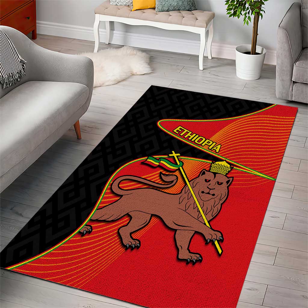 Ethiopia Derg Downfall Day Area Rug Ethiopian Lion of Judah LT14