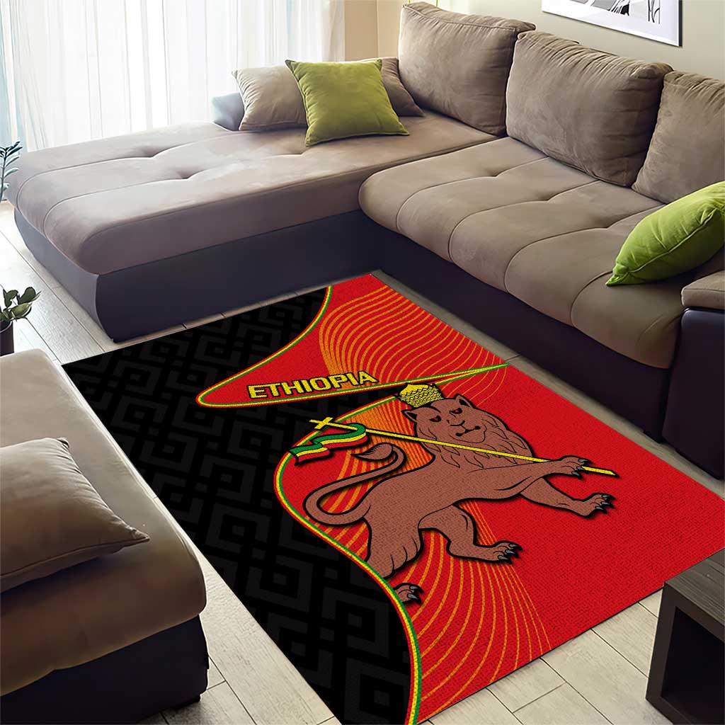 Ethiopia Derg Downfall Day Area Rug Ethiopian Lion of Judah LT14