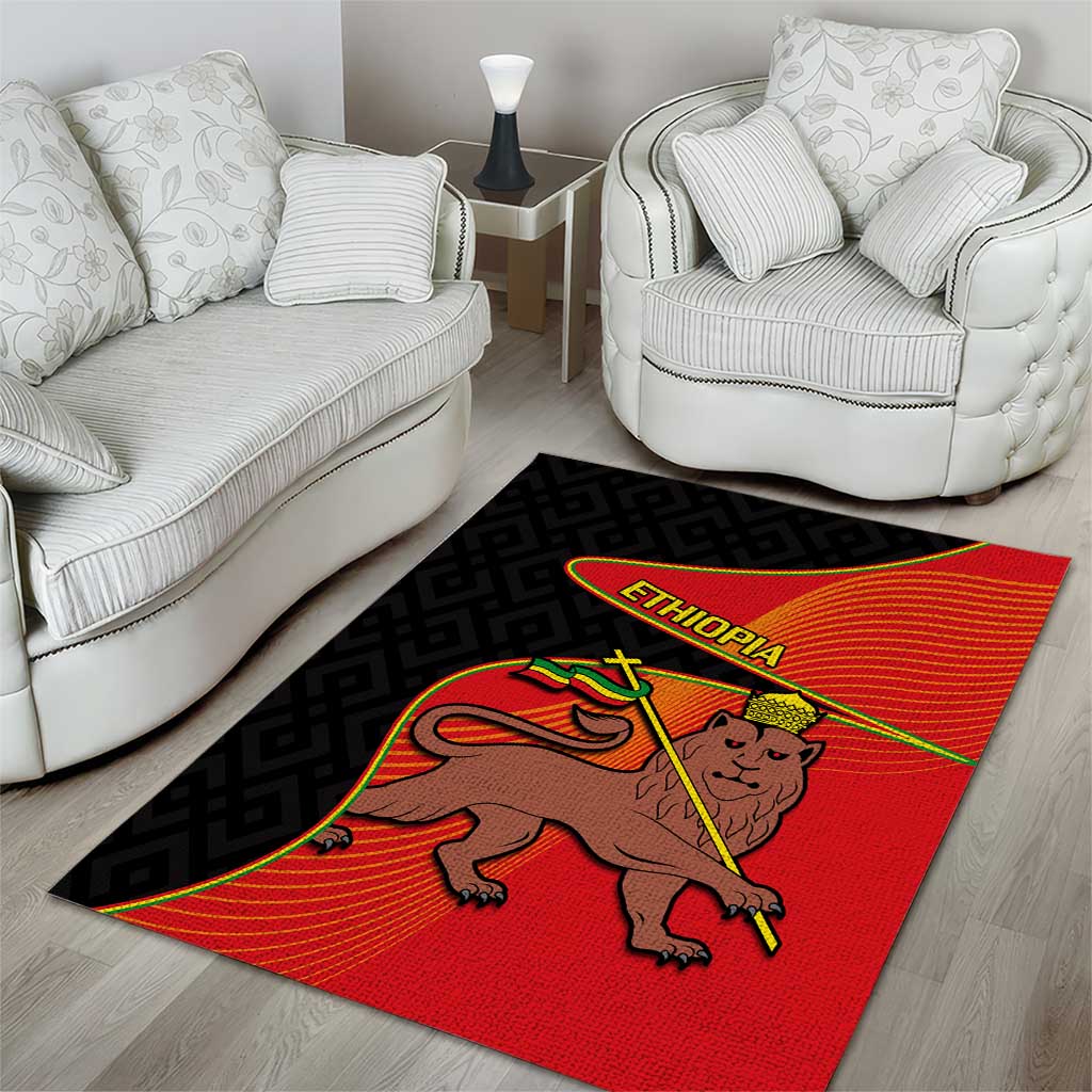 Ethiopia Derg Downfall Day Area Rug Ethiopian Lion of Judah LT14