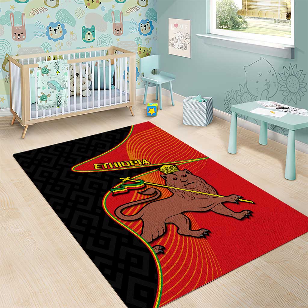 Ethiopia Derg Downfall Day Area Rug Ethiopian Lion of Judah LT14
