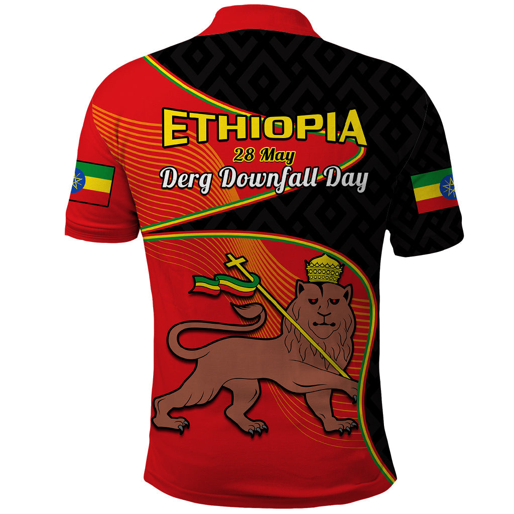 Ethiopia Derg Downfall Day Polo Shirt Ethiopian Lion of Judah LT14