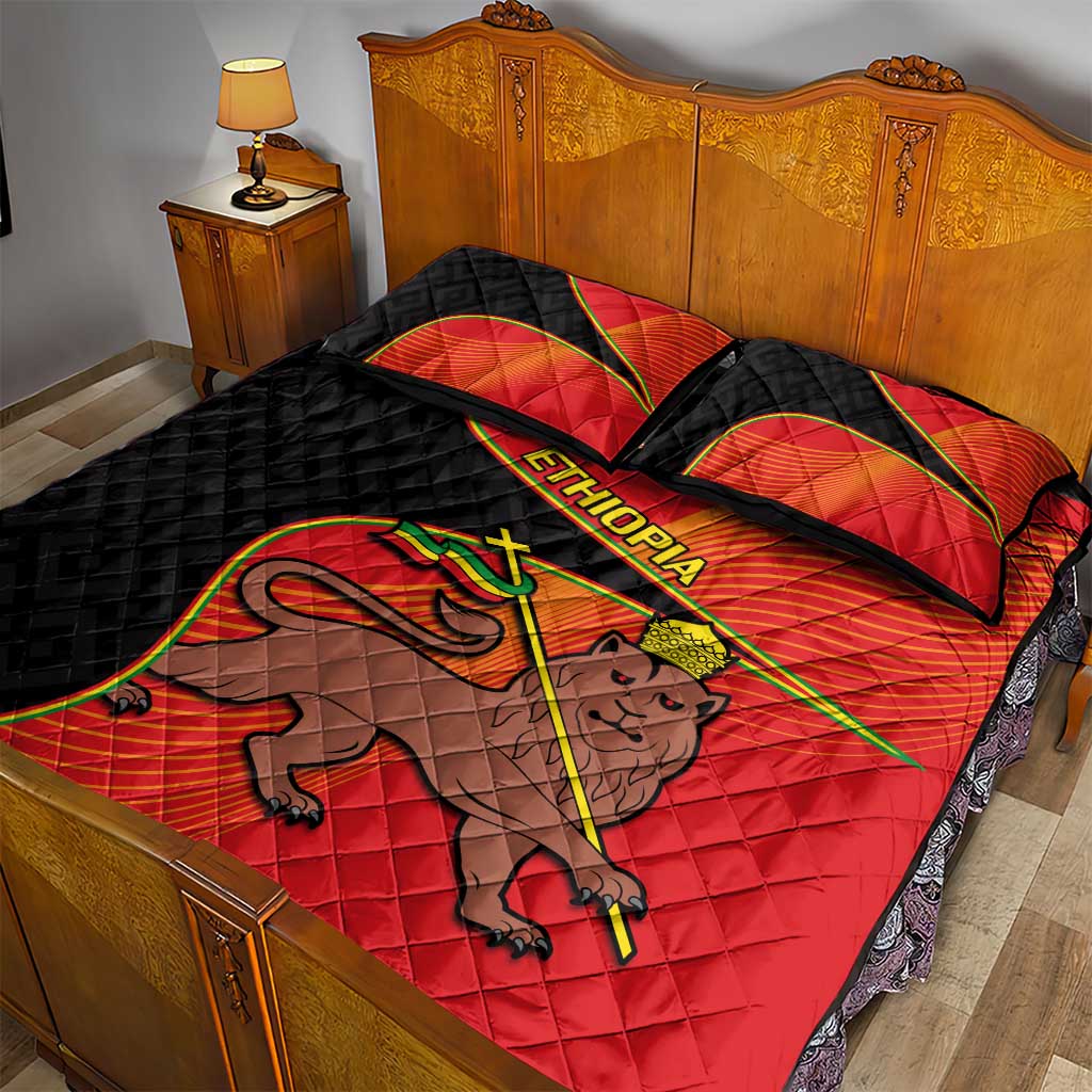 Ethiopia Derg Downfall Day Quilt Bed Set Ethiopian Lion of Judah LT14