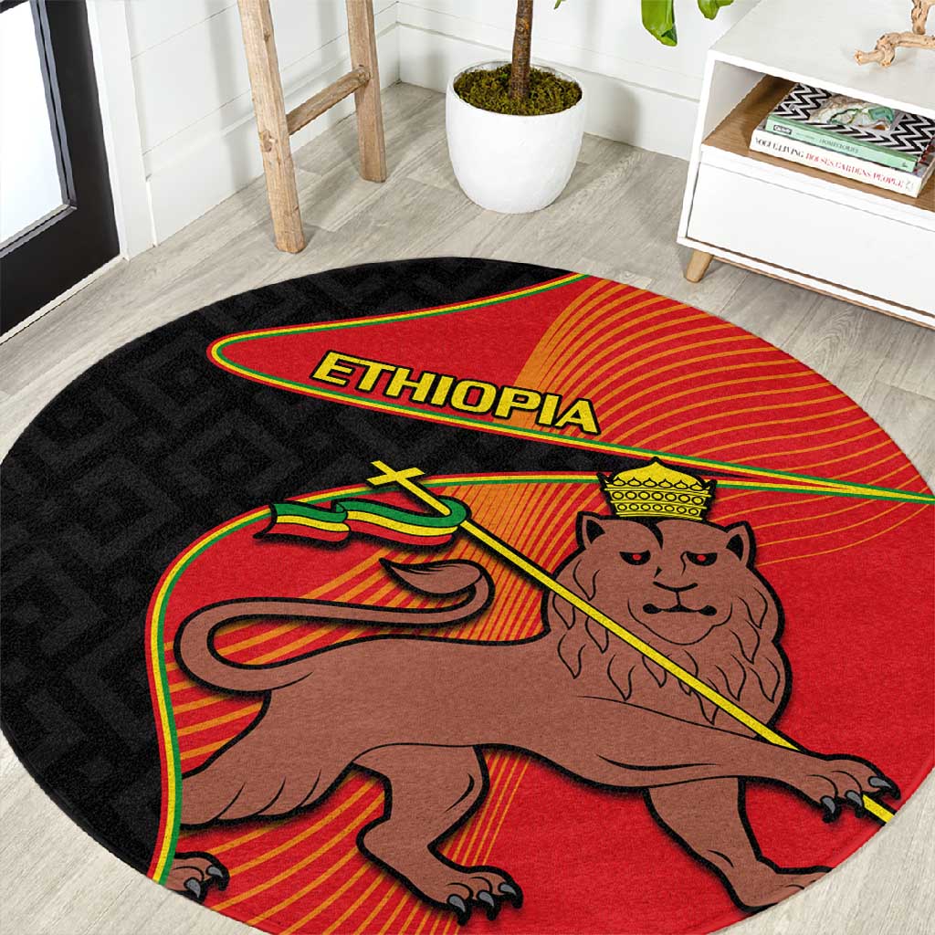 Ethiopia Derg Downfall Day Round Carpet Ethiopian Lion of Judah LT14
