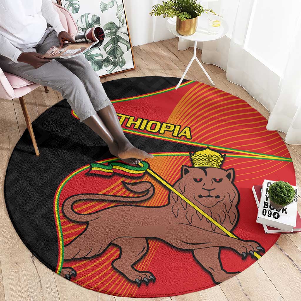 Ethiopia Derg Downfall Day Round Carpet Ethiopian Lion of Judah LT14
