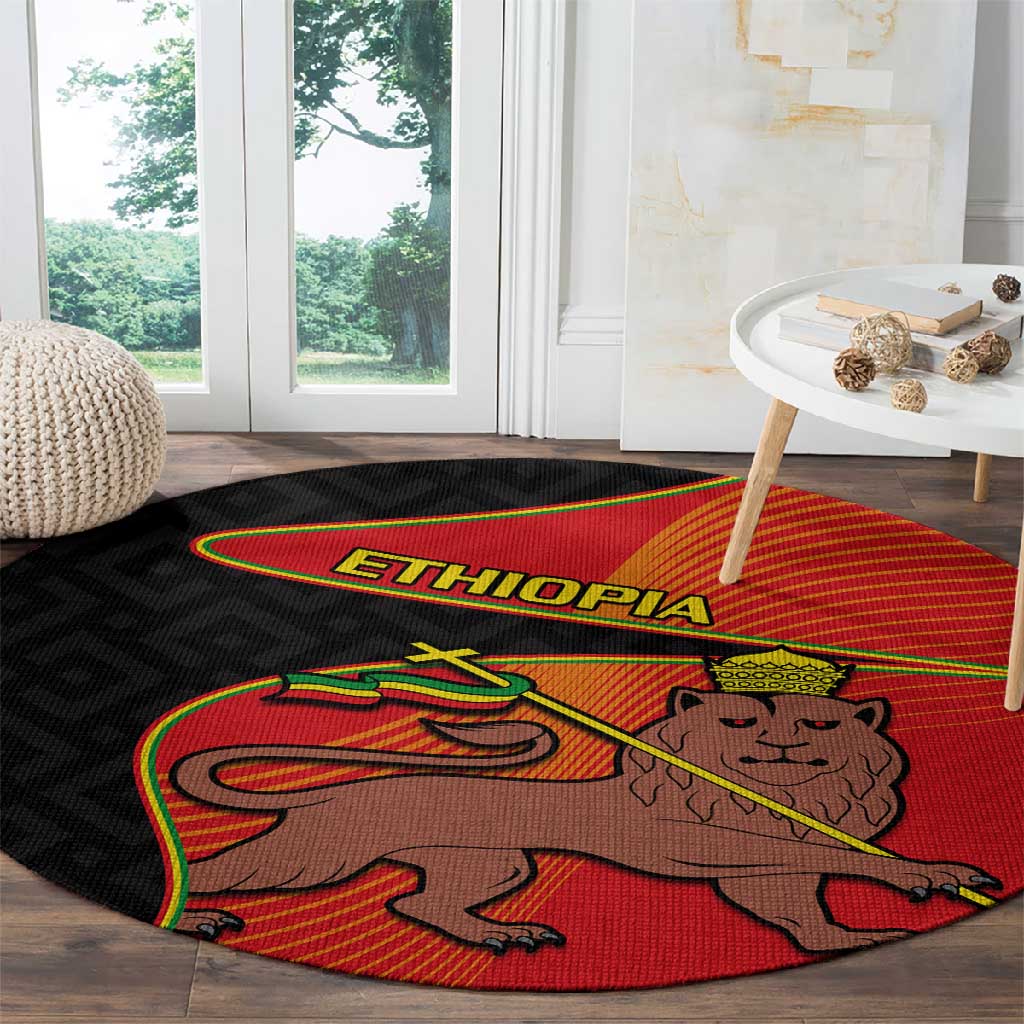 Ethiopia Derg Downfall Day Round Carpet Ethiopian Lion of Judah LT14