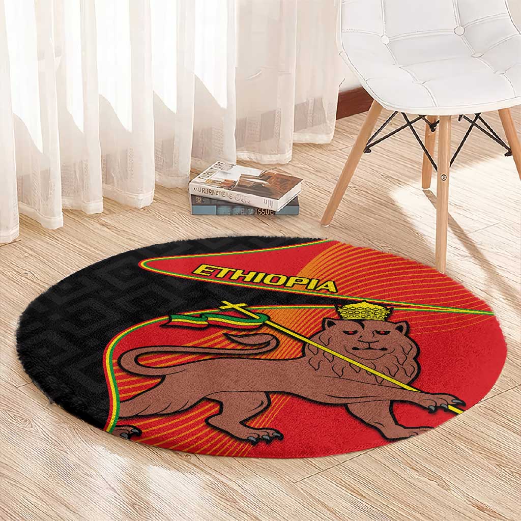 Ethiopia Derg Downfall Day Round Carpet Ethiopian Lion of Judah LT14
