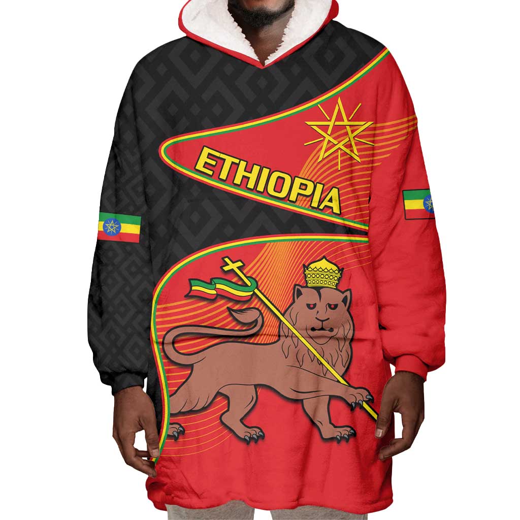 Ethiopia Derg Downfall Day Wearable Blanket Hoodie Ethiopian Lion of Judah LT14