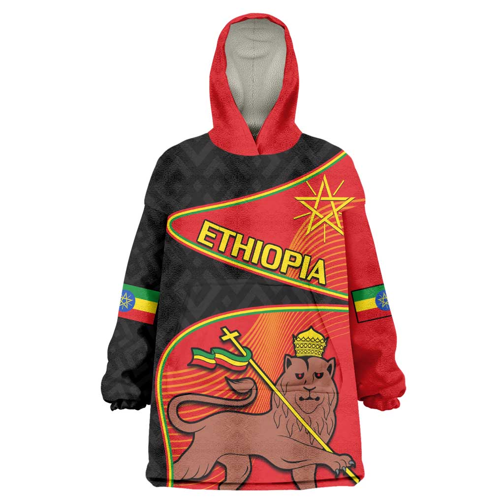 Ethiopia Derg Downfall Day Wearable Blanket Hoodie Ethiopian Lion of Judah LT14