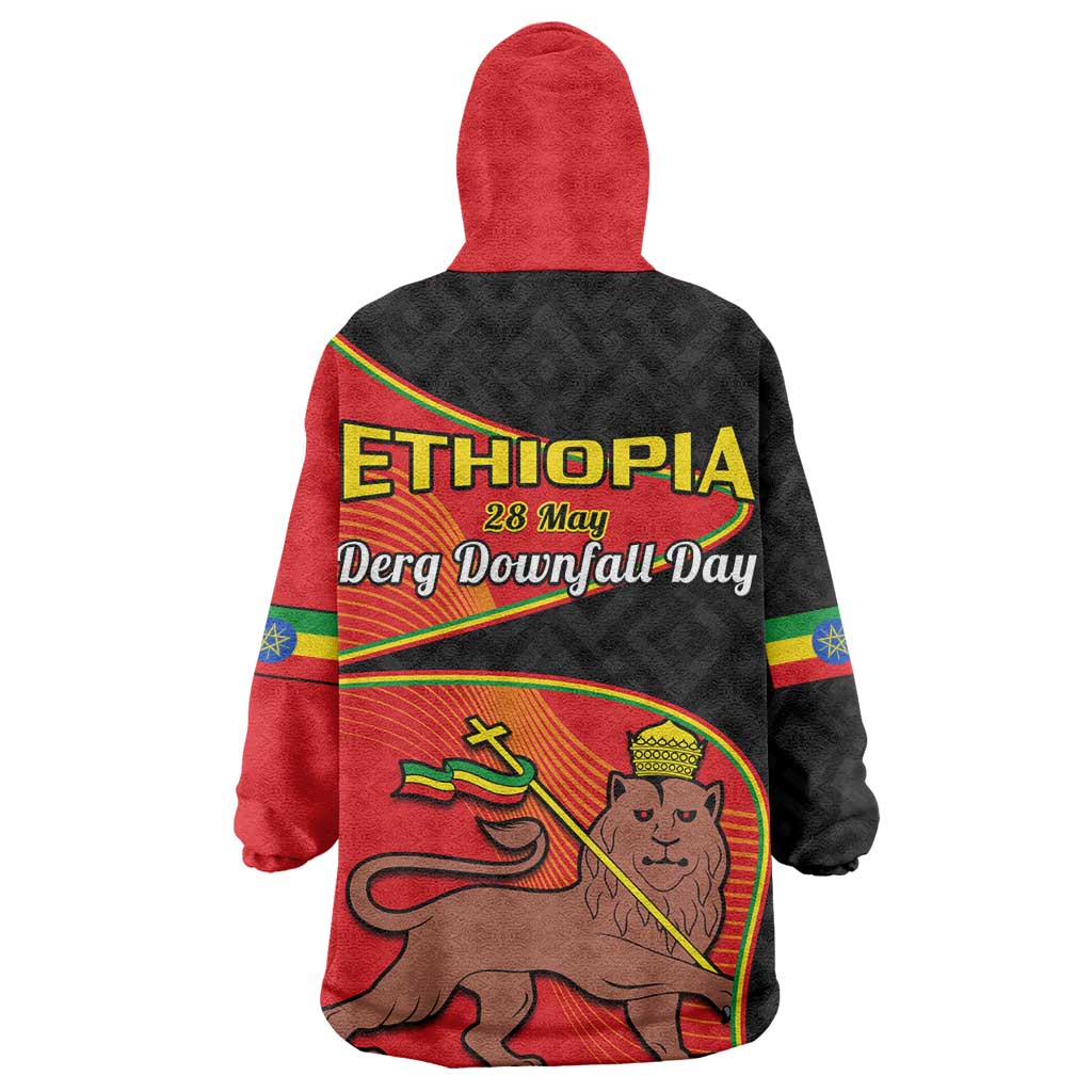 Ethiopia Derg Downfall Day Wearable Blanket Hoodie Ethiopian Lion of Judah LT14