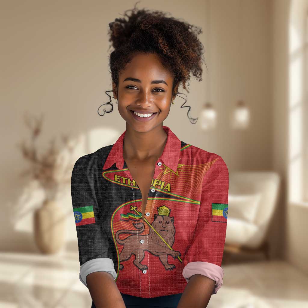 Ethiopia Derg Downfall Day Women Casual Shirt Ethiopian Lion of Judah LT14