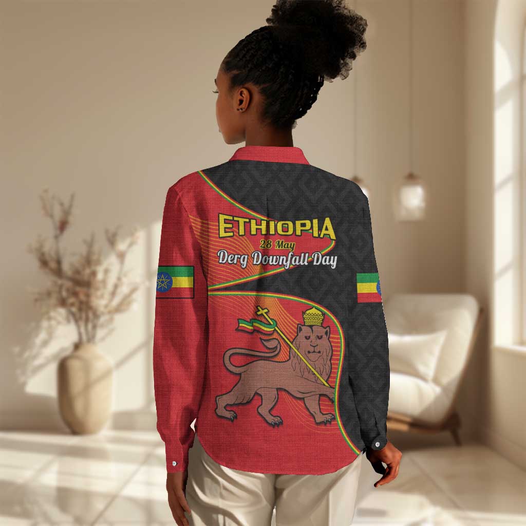 Ethiopia Derg Downfall Day Women Casual Shirt Ethiopian Lion of Judah LT14