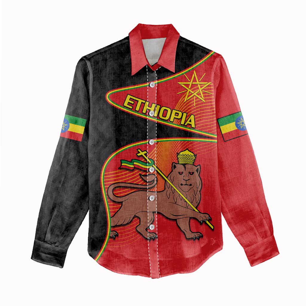 Ethiopia Derg Downfall Day Women Casual Shirt Ethiopian Lion of Judah LT14