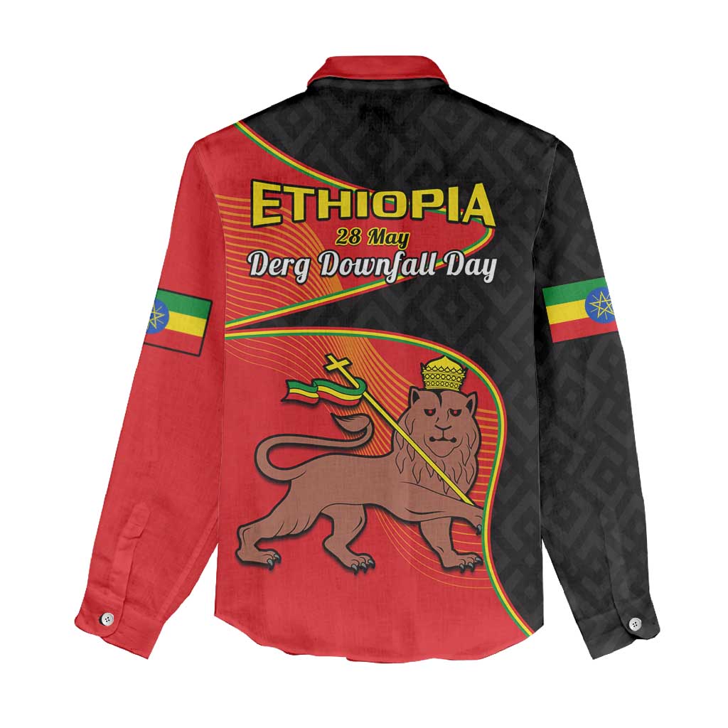 Ethiopia Derg Downfall Day Women Casual Shirt Ethiopian Lion of Judah LT14