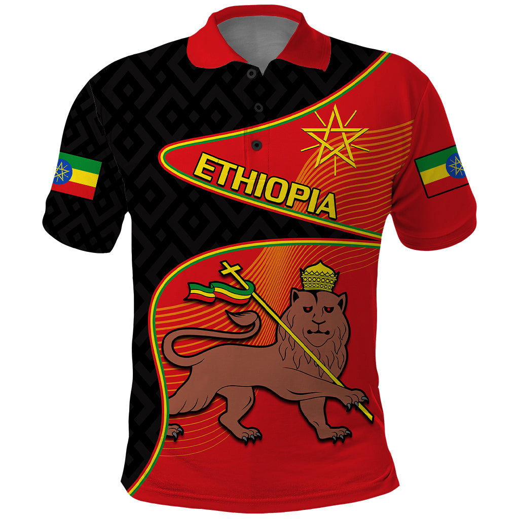 Custom Ethiopia Derg Downfall Day Polo Shirt Ethiopian Lion of Judah LT14