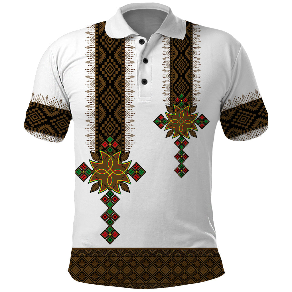 Ethiopia Polo Shirt Ethiopian Tilet With African Pattern Ver.01 LT14