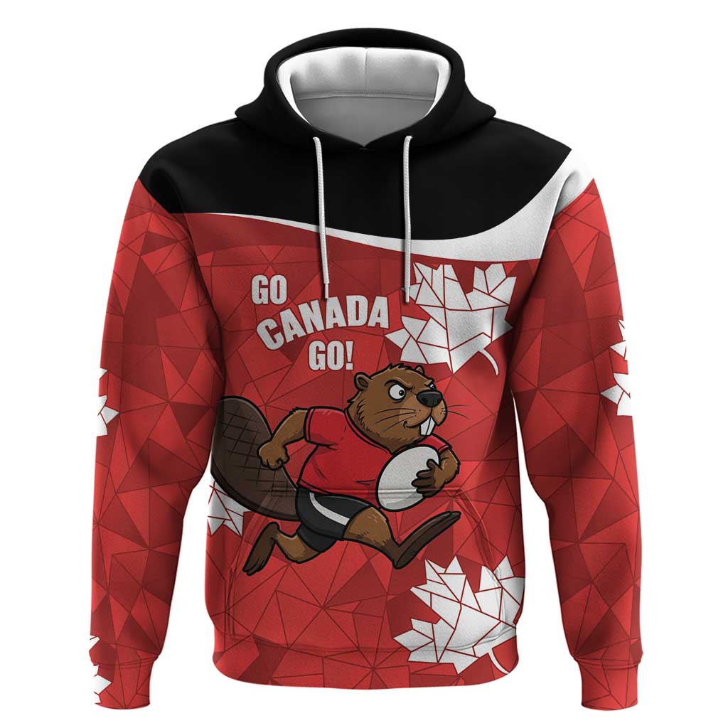 Canada Rugby Custom Hoodie Beaver Mascot Go Canadian LT14
