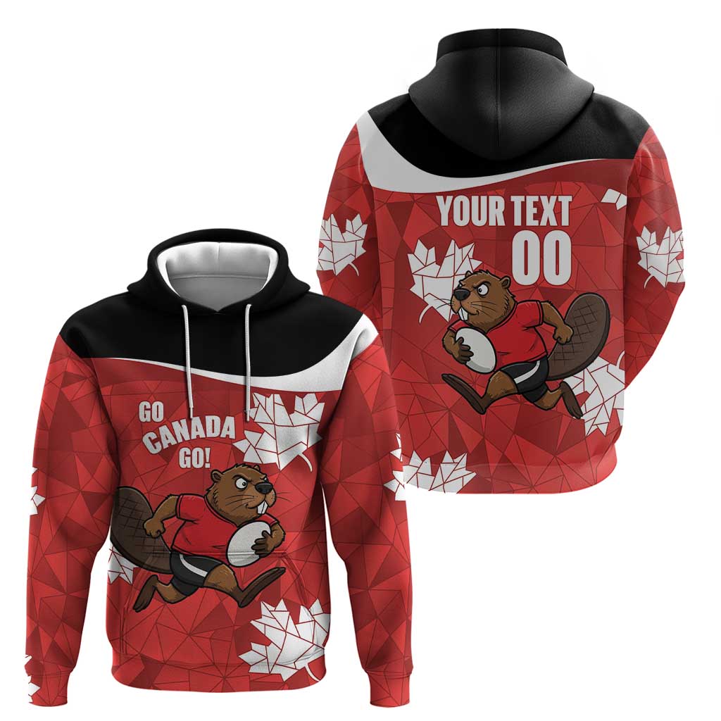 Canada Rugby Custom Hoodie Beaver Mascot Go Canadian LT14